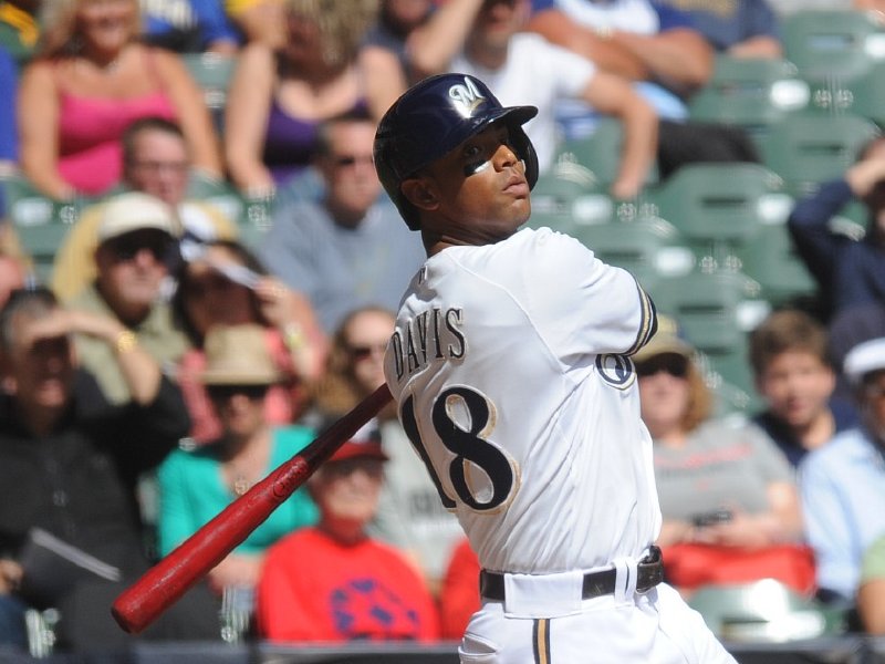 Khris Davis taking a practice swing (Photo by David Bernacchi, IWSPhotos)