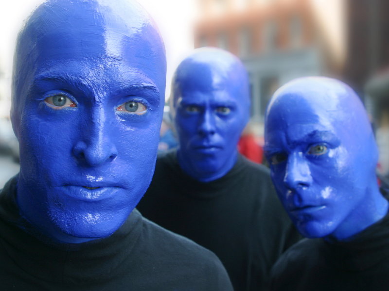 Blue Man Talks Makeup Music And About