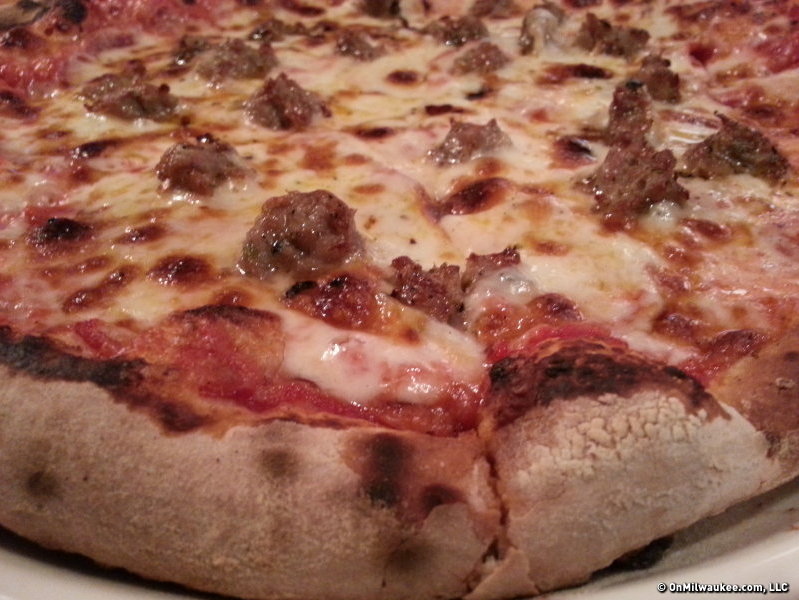 Pizza Cousins' Sicilian Pizza with Italian Hot Sausage, Peppers