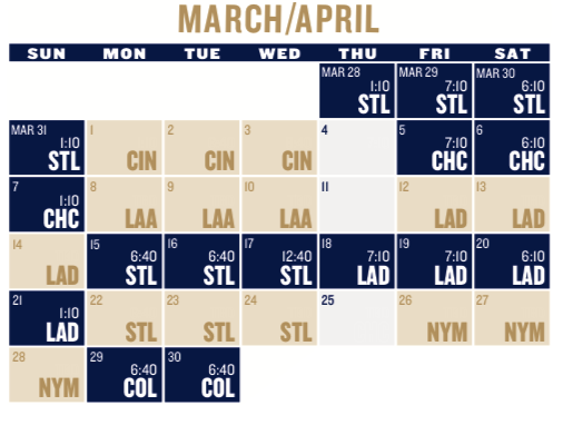 Milwaukee Brewers Announce 2019 Schedule