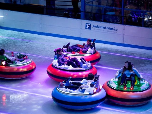 Bumper cars on ice gliding into Milwaukee