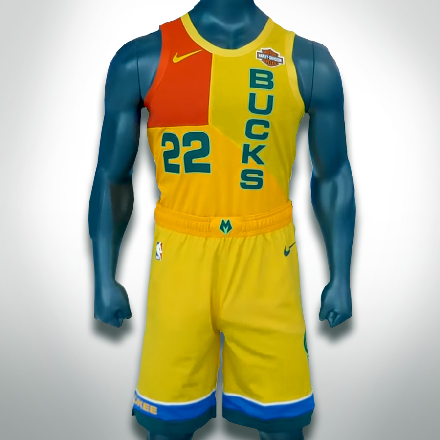 yellow milwaukee bucks jersey