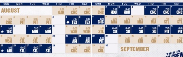 Brewers unveil 2019 regular season schedule, with home opener March 28