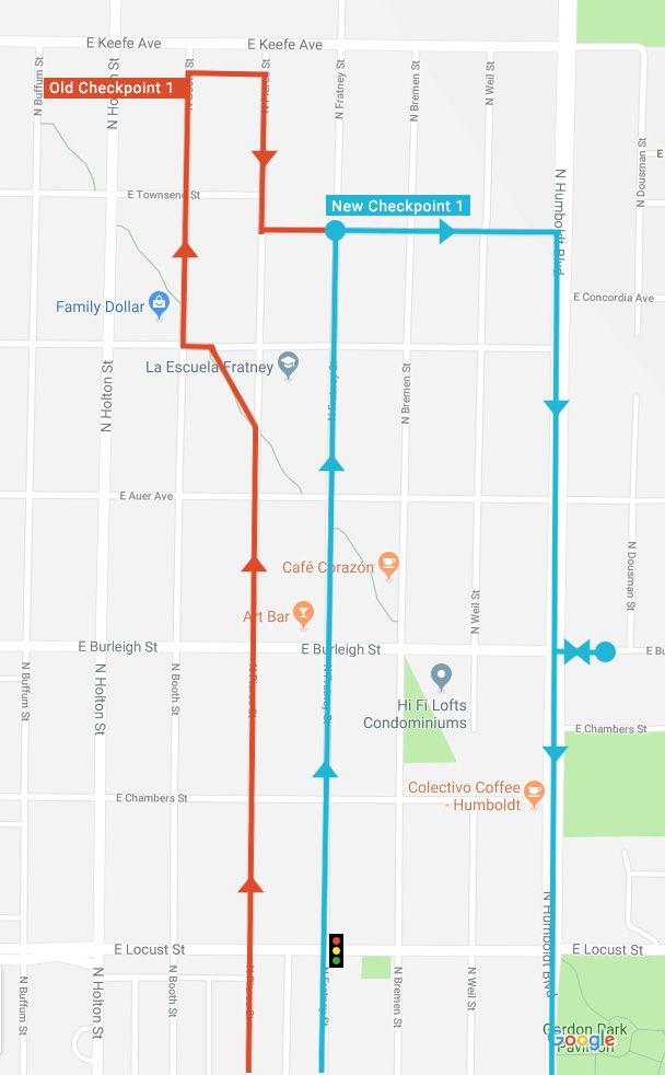 The new Riverwest 24 route is slightly shorter, but may be safer.