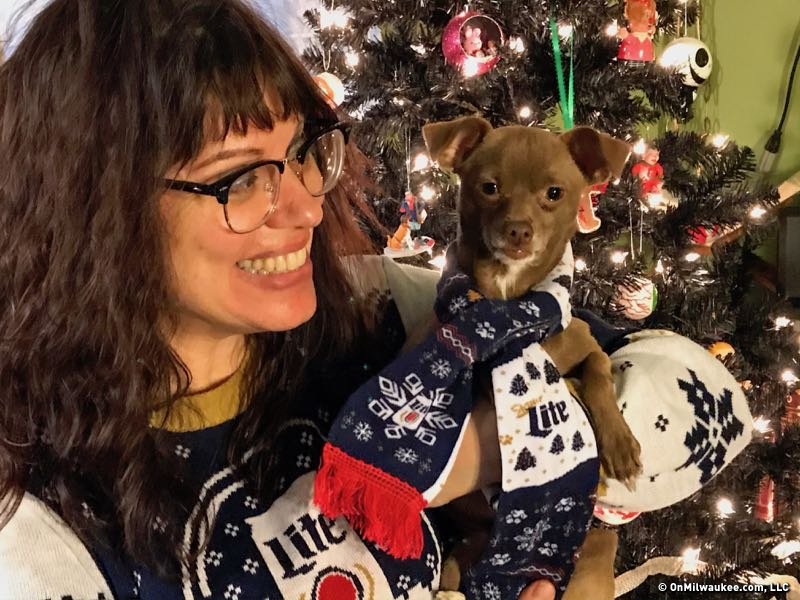 Miller Lite, Dog, Miller Lite Christmas Dog Sweater
